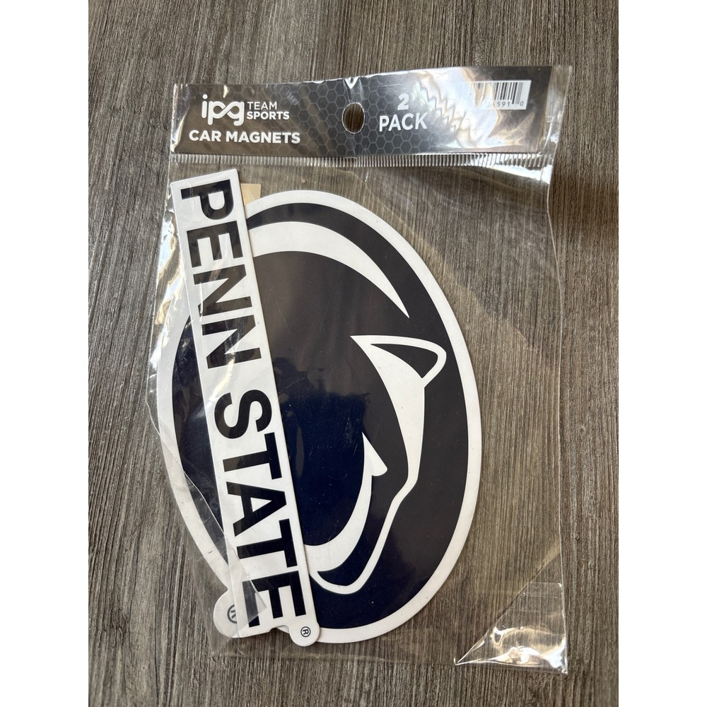 Penn State Nittany Lions IPG Team Sports 2-Pack Car Magnets Navy Blue White NEW
